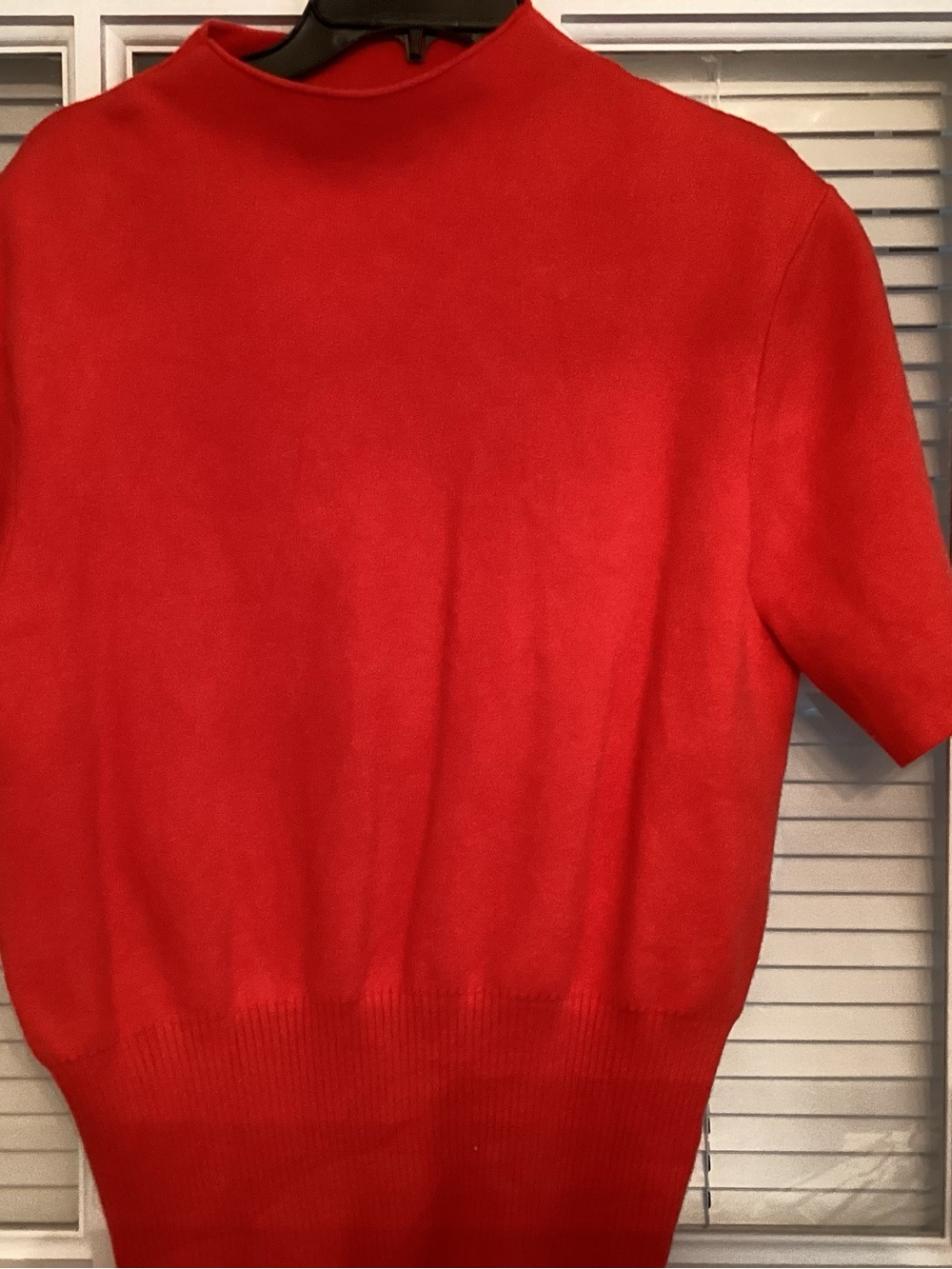 Zara Red Short-Sleeve Knit Sweater